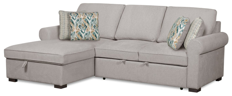 Valley 2-Piece Left-Facing Chenille Sleeper Sectional - Grey