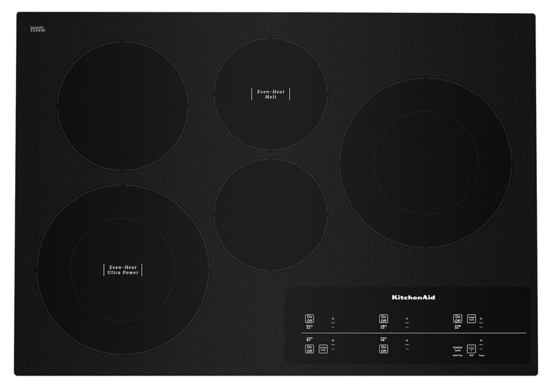 KitchenAid 30" Electric Cooktop with Touch-Activated Controls - KCES950KBL