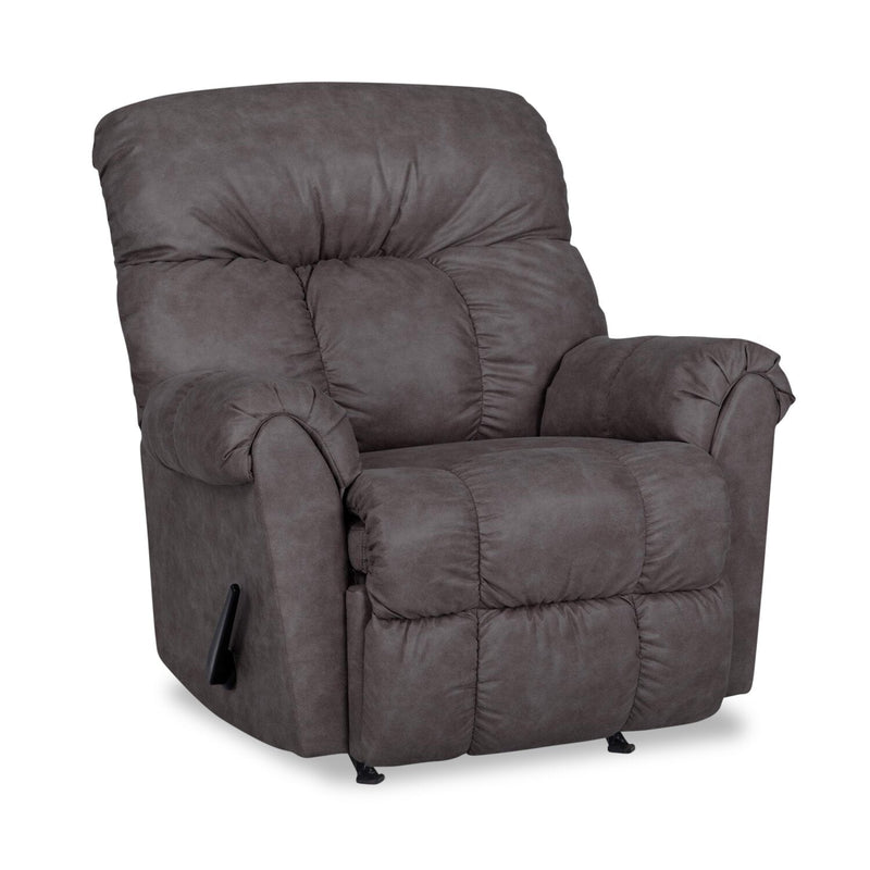 8527 Leather-Look Fabric Rocker Recliner - Commodore Shadow 