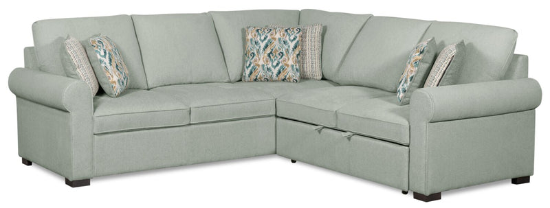 Valley 2-Piece Right-Facing Chenille Sectional with Sleeper Sofa - Seafoam