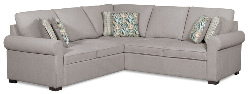 Valley 2-Piece Left-Facing Chenille Sectional - Grey