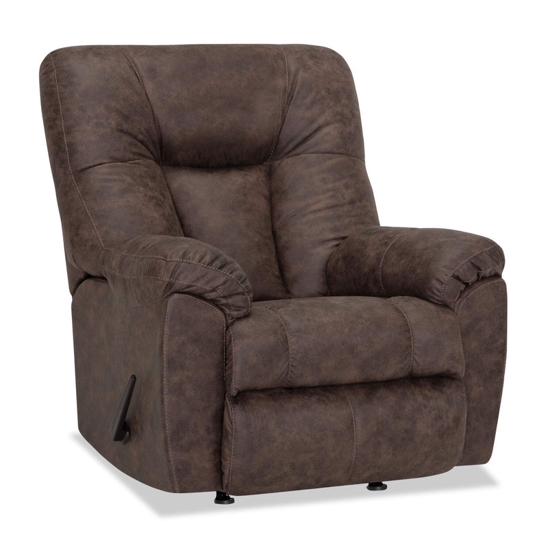 4703 Leather-Look Fabric Rocker Recliner - Ranger Coffee 