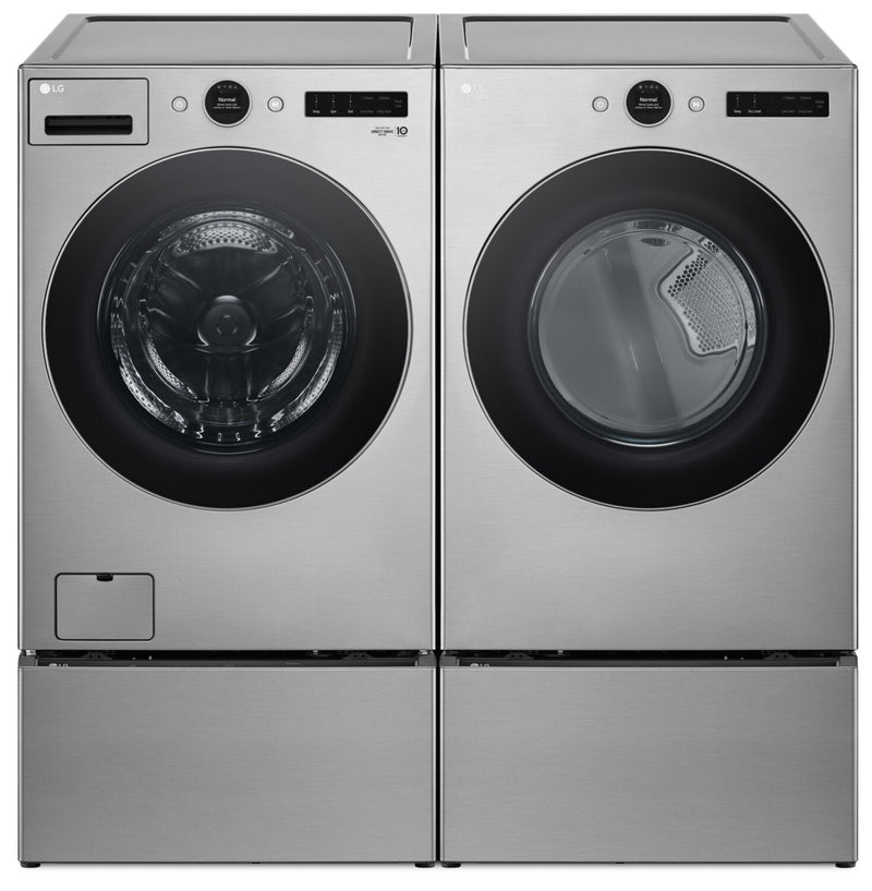 LG 5.2 Cu. Ft. Front-Load Washer and 7.4 Cu. Ft. Gas Dryer with TurboSteam® - WM5500HV/DLGX550V