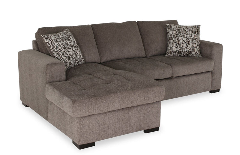 Tales 2-Piece Left-Facing Chenille Sleeper Sectional Sofa - Pewter
