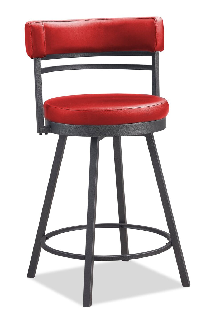 Devitt Counter-Height Swivel Stool - Red