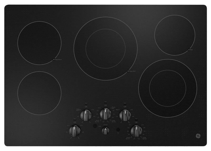 GE 30" Electric Cooktop with Built-In Knob-Control - JEP5030DTBB