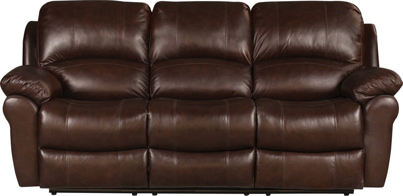 Kobe Genuine Leather Power Reclining Sofa - Brown  