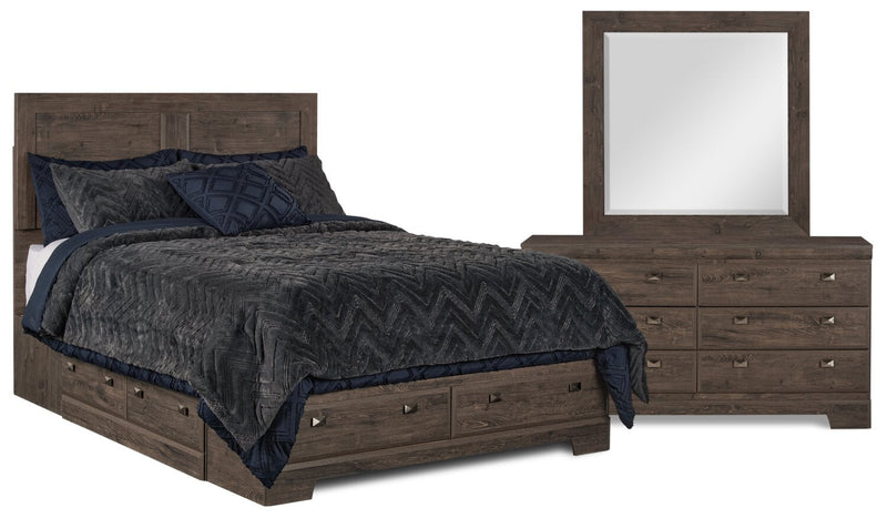 Appleton 5-Piece Queen 6 Drawer Storage Bedroom Package - Grey