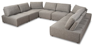 Orenda 8-Piece Linen-Look Fabric Modular Sectional - Grey