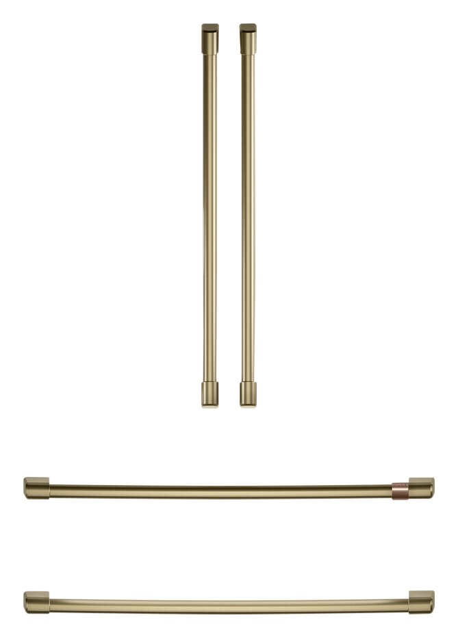 Café 4-Piece Brushed Brass Handle Kit for French-Door Refrigerator - CXQB4H4PNCG