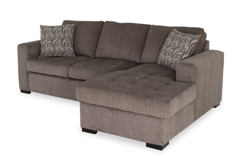 Tales 2-Piece Right-Facing Chenille Sleeper Sectional Sofa - Pewter