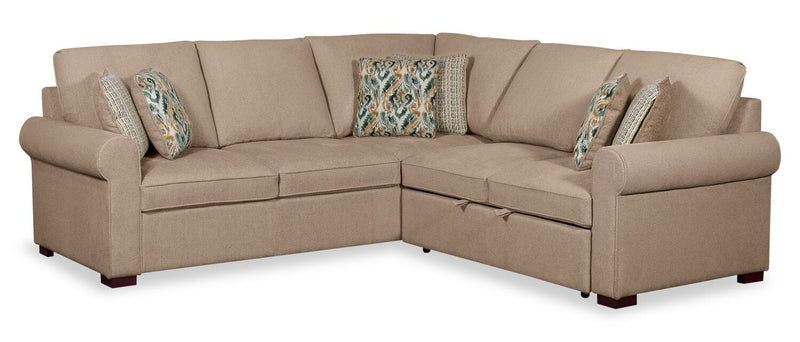 Valley 2-Piece Right-Facing Chenille Sectional with Sleeper Sofa - Taupe