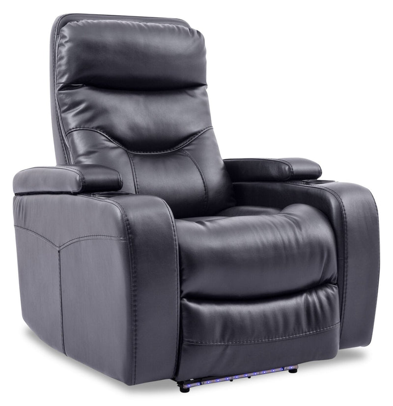 Anton LeatherLook Fabric Power Recliner with Adjustable Headrest