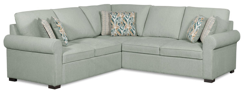 Valley 2-Piece Left-Facing Chenille Sectional - Seafoam