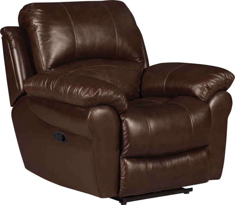 Kobe Genuine Leather Recliner - Brown  