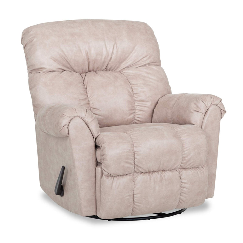 8527 Leather-Look Fabric Swivel Recliner - Commodore Tan 