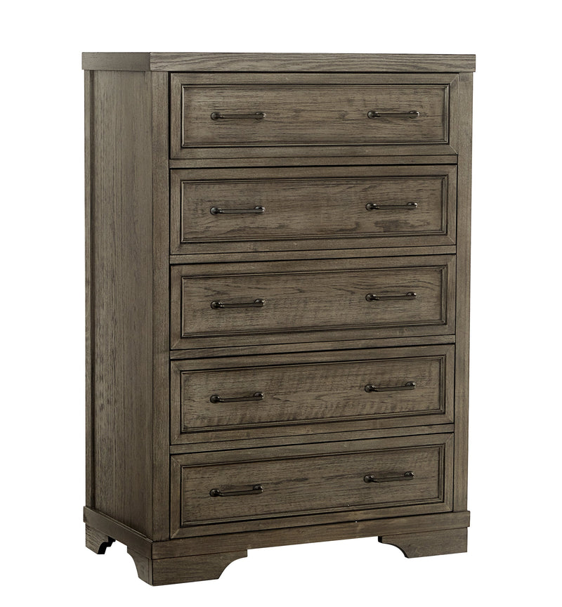 Abner 5-Drawer Chest - Brushed Pewter