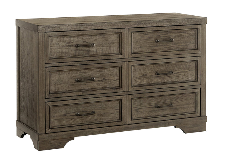 Abner 6-Drawer Dresser - Brushed Pewter