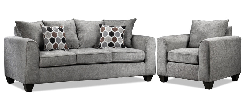 Halden Sofa and Chair Set - Platinum