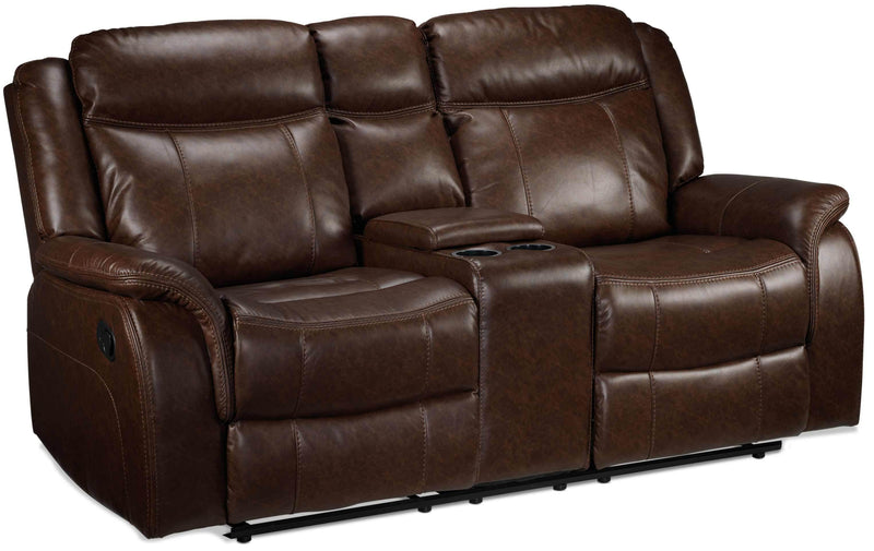 Robson Reclining Loveseat with Console - Whiskey Brown