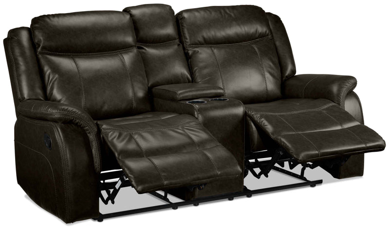 Robson Reclining Loveseat with Console - Brown