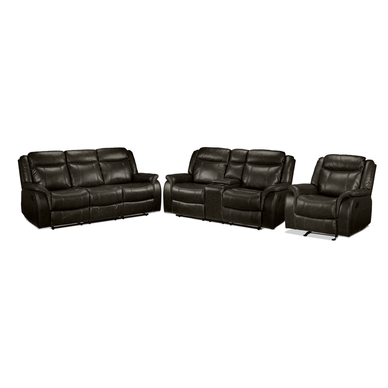 Robson Reclining Sofa, Reclining Loveseat and Glider Recliner Set - Brown