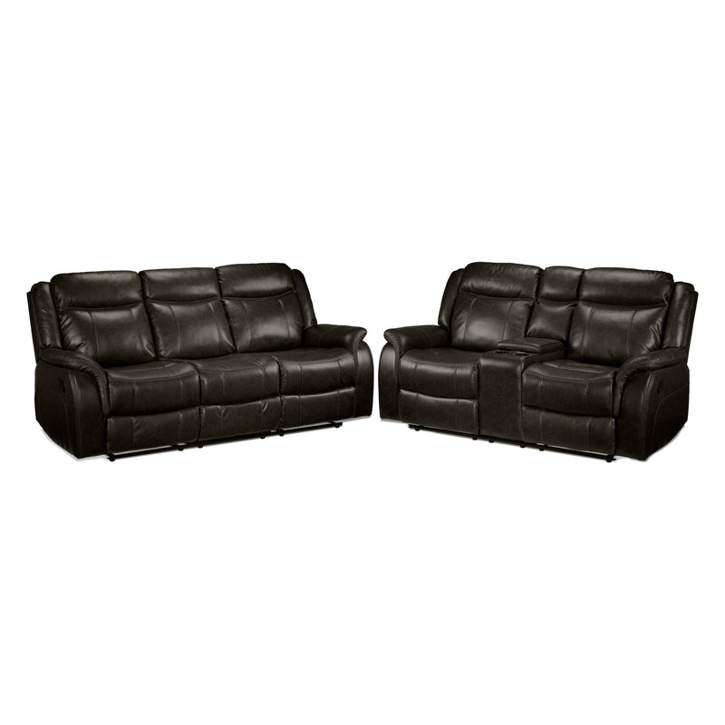 Robson Reclining Sofa and Reclining Loveseat Set - Brown