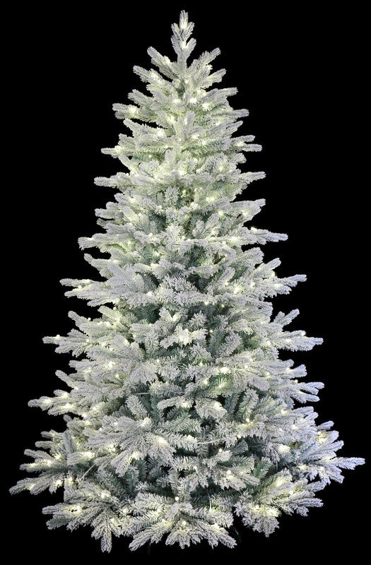 Kleber 8ft Blue Spruce Snow Angel Flocked Pre-Lit LED Christmas Tree