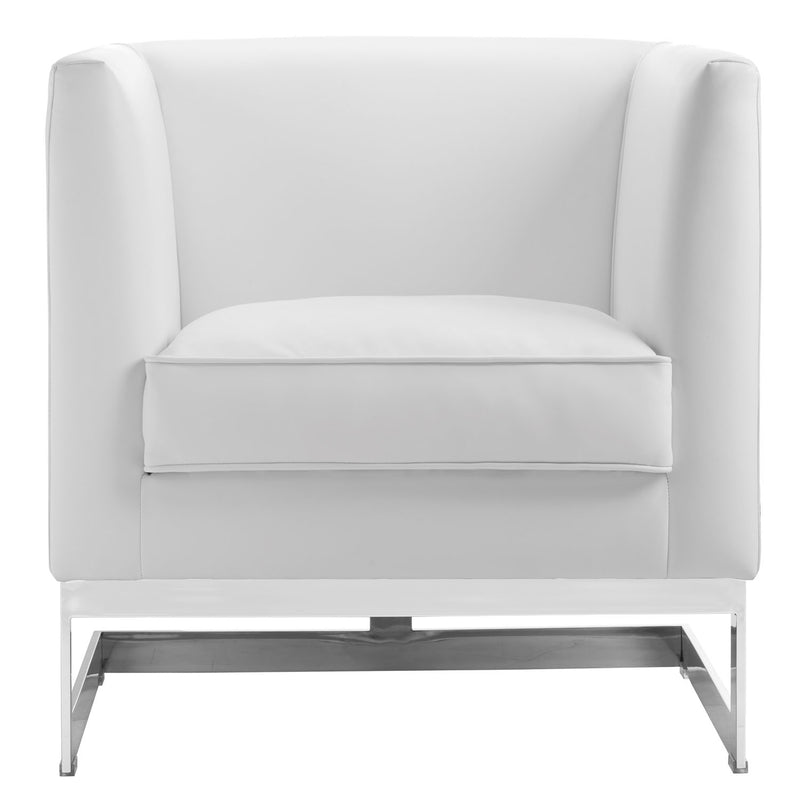 Loha White Leather Accent Chair