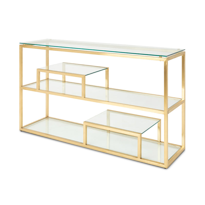 Jette Tempered Glass Console Table - Gold