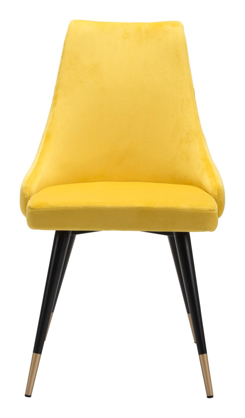 Travis Dining Chair - Yellow Velvet