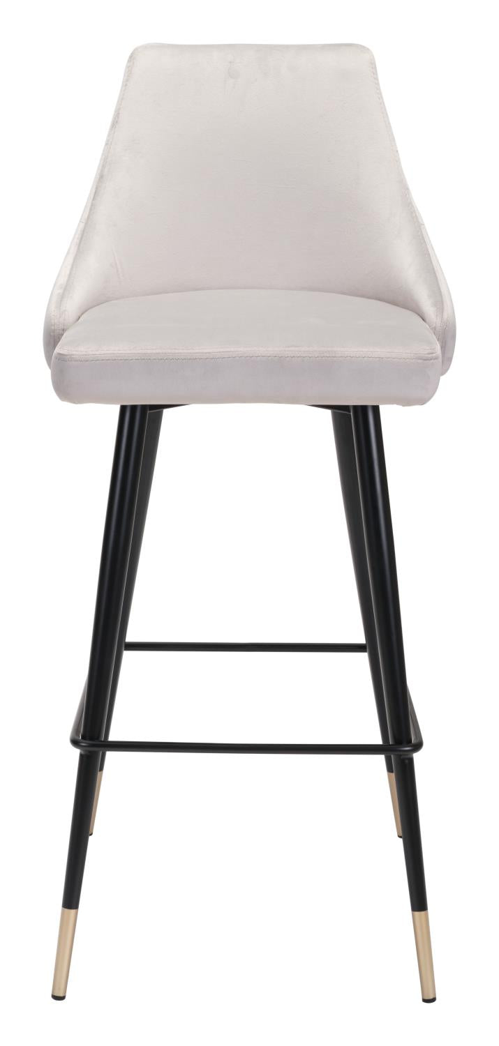 Travis Bar Chair - Grey Velvet