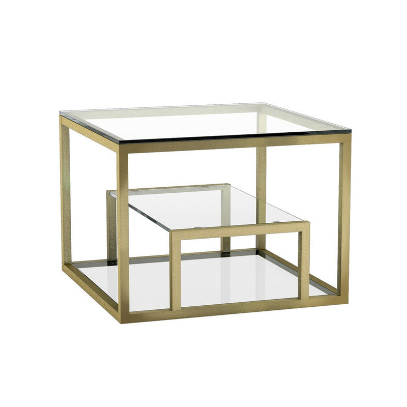 Jette Tempered Glass End Table - Gold