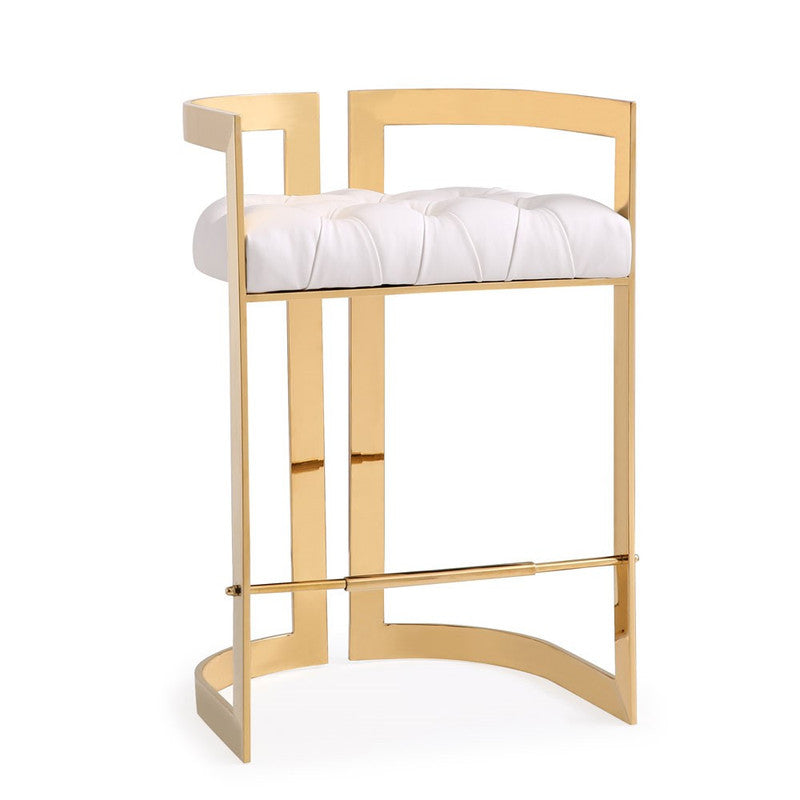 Anspach Tufted Counter-Height Chair - White/Gold