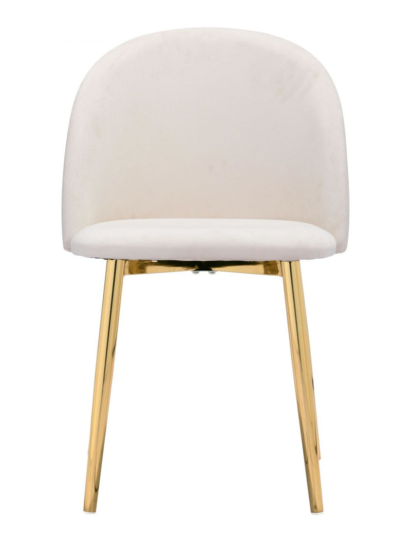 Nezh Elegant Dining Chair - Cream/Gold - Pack of 2
