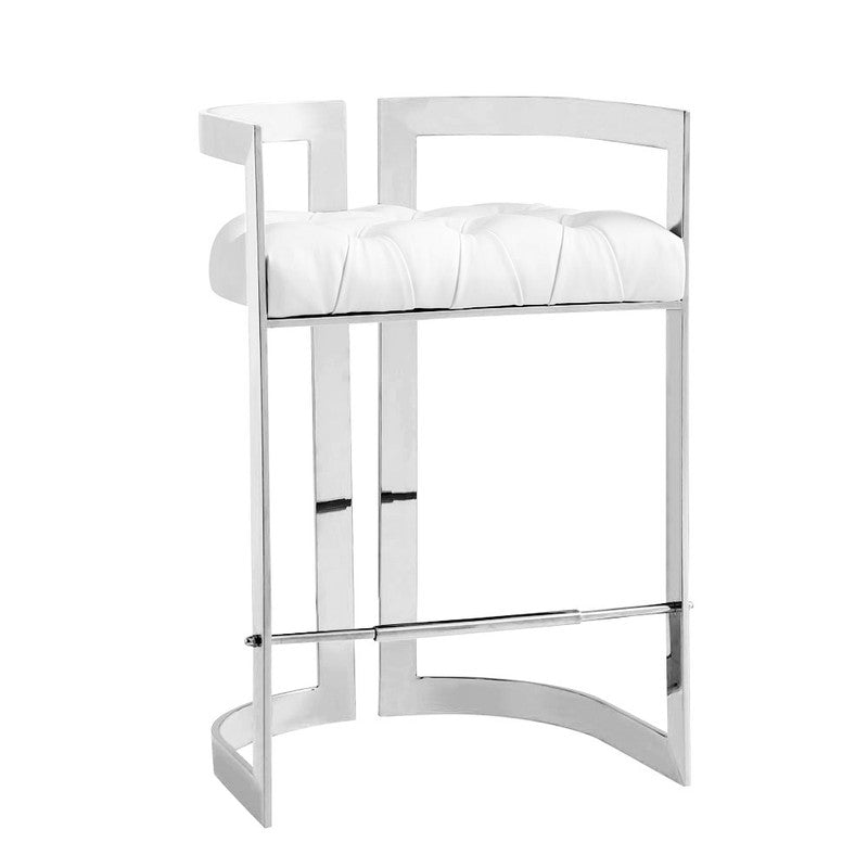 Anspach Tufted Counter-Height Chair - White/Silver