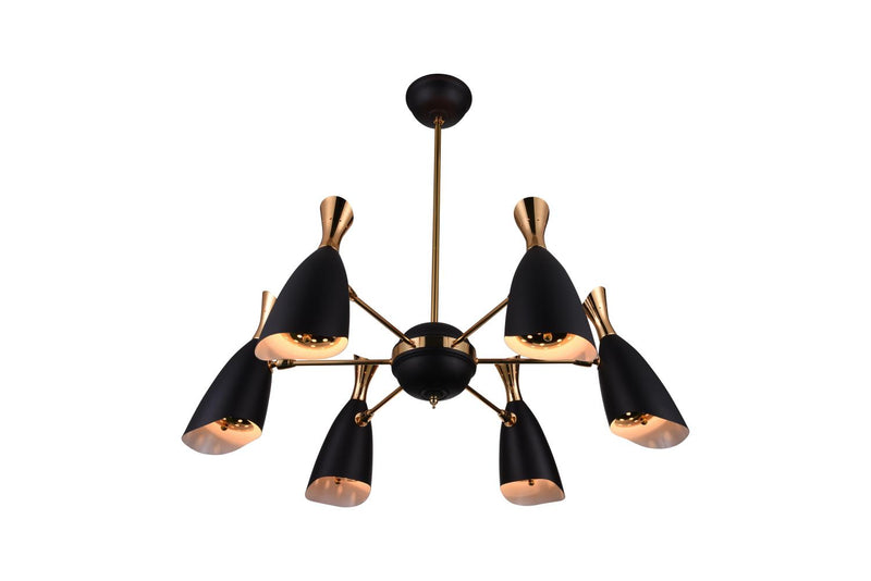 Rolin 12 Light Chandelier - Matte Black