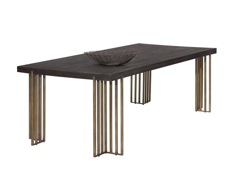 Ivan 94.5" Dining Table - Brass