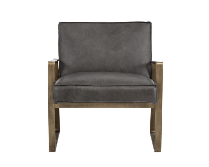 Max Leather Grey Lounge Chair