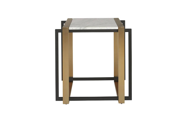 Ciceri Marble End Table - White/Brass