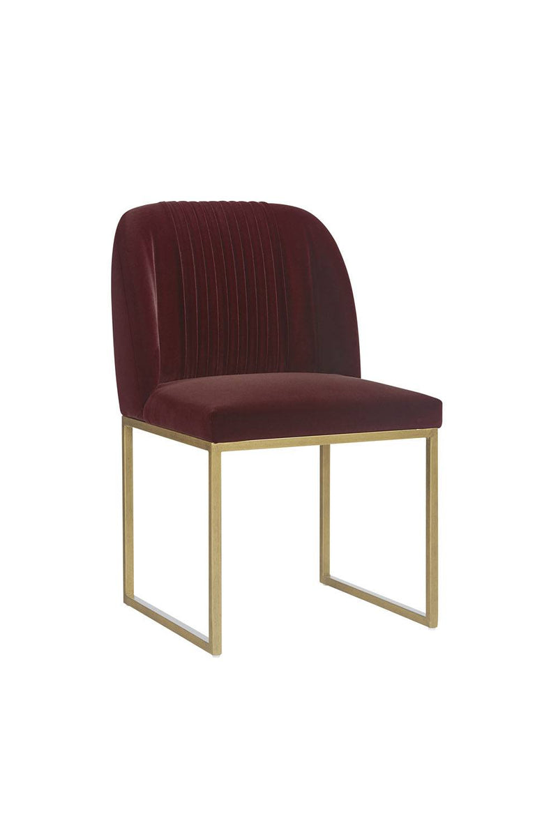 Carso Velvet Dining Chair - Merlot/Brass - Set of 2