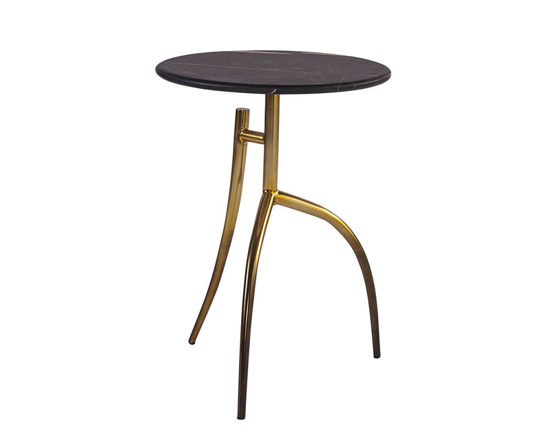 Lenza Marble End Table - Black/Gold