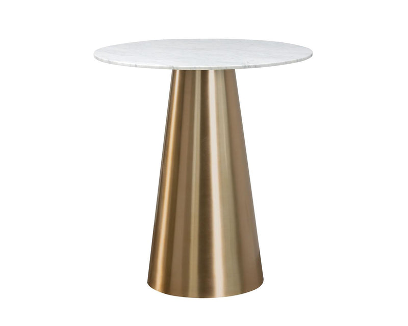 Dash White Marble Bar Height Table - Gold