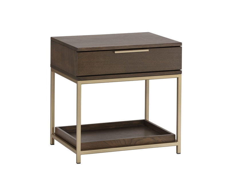 Andreoli Night Table - Brown/Gold