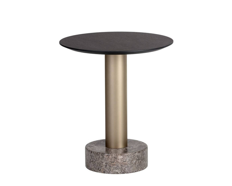 Livio Marble End Table - Grey/Gold