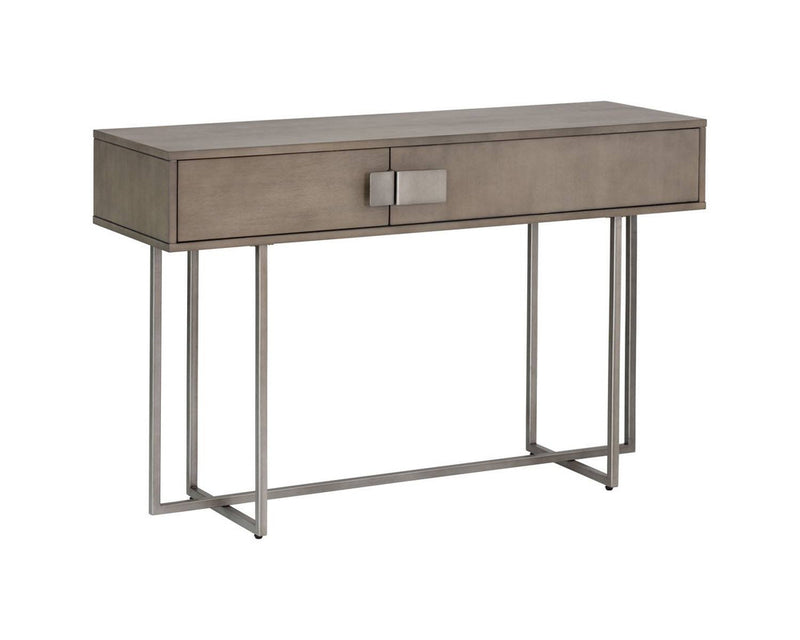 Centenaire Console Table - Ash Grey/Silver