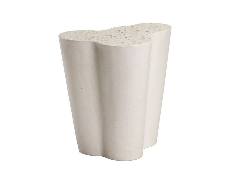 Gia Large Concrete End Table - White