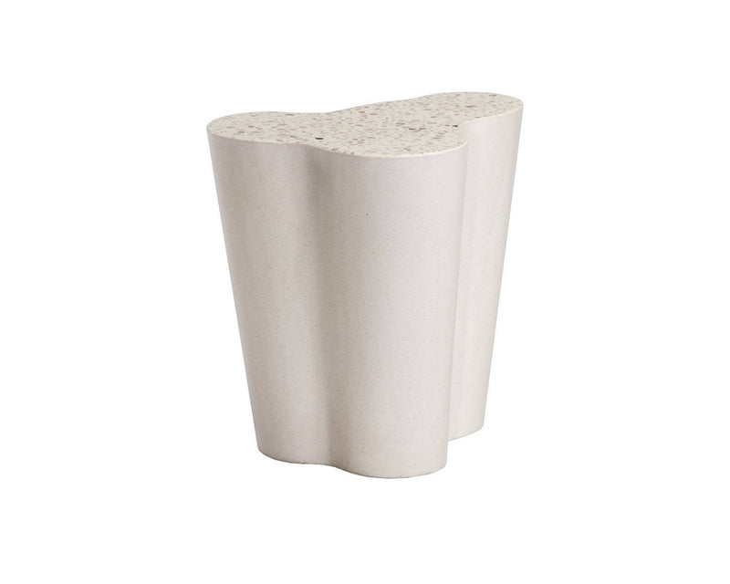Gia Small Concrete End Table - White