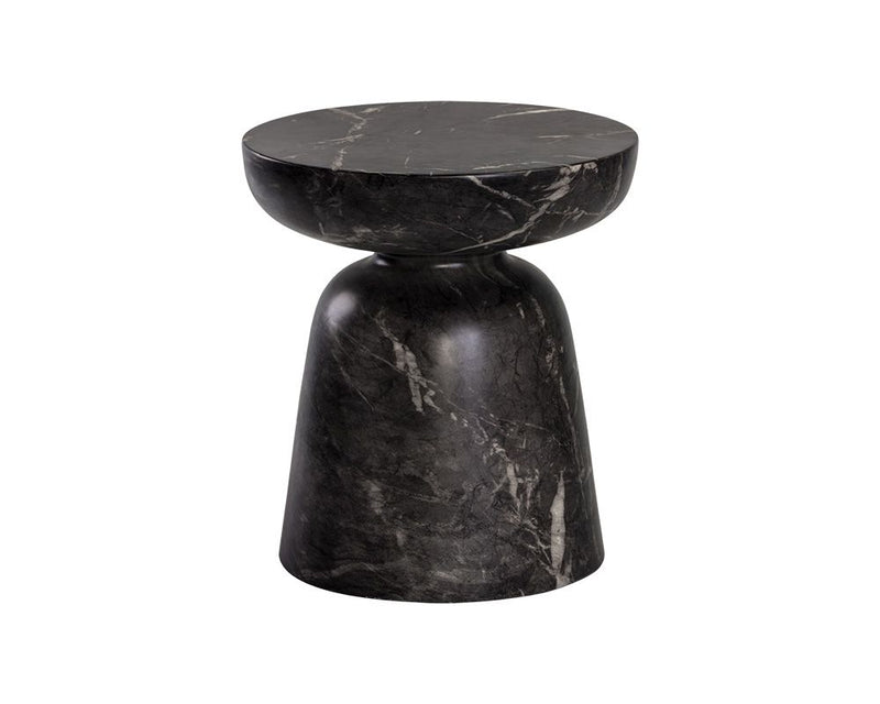 Stoneleigh Marble Look End Table - Black