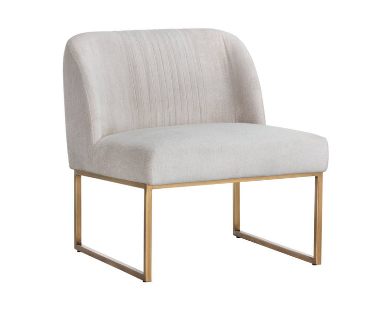 Carso Accent Chair - Cream/Brass